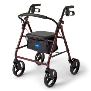 Rollator 4-Wheel with Seat - Red